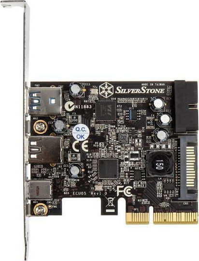 Silverstone Κάρτα PCIe σε 2 θύρες USB 3.0 και 1 θύρα USB 3.1 Type-C (SST-ECU05) - Image 2