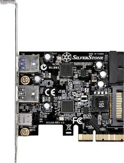 Silverstone Κάρτα PCIe σε 2 θύρες USB 3.0 και 1 θύρα USB 3.1 Type-C (SST-ECU05) - Image 3