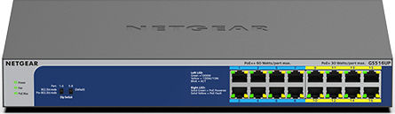 NetGear GS516UP Unmanaged L2 PoE+ Switch με 16 Θύρες Gigabit (1Gbps) Ethernet