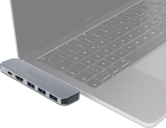 DeLock Docking Station με Διπλό USB-C HDMI 4K PD Γκρι (87753) - Image 6