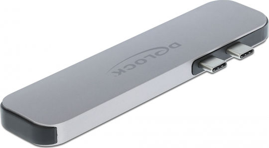 DeLock Docking Station με Διπλό USB-C HDMI 4K PD Γκρι (87753) - Image 2