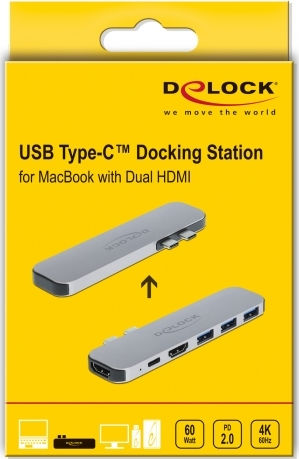 DeLock Docking Station με Διπλό USB-C HDMI 4K PD Γκρι (87753) - Image 7