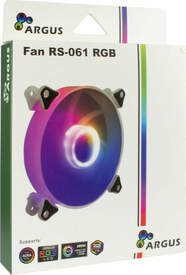 Argus RS-061 RGB Case Fan 120mm με Σύνδεση 4-Pin PWM Λευκό - Image 2