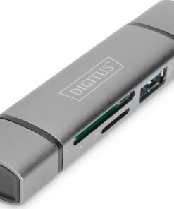 Digitus Card Reader USB 3.0 Type-C για SD/microSD Γκρι (DA-70886)