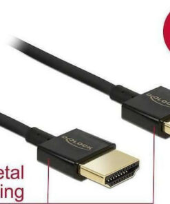 Alternative view of DeLock HDMI 2.0 Cable HDMI male - HDMI male 3m Μαύρο (84774)