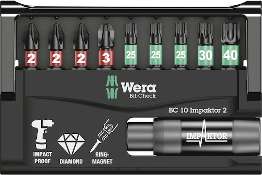 Wera Σετ 10 Μύτες Κατσαβιδιού Bit-Check 10 Impaktor 2 05057682001 - Image 2