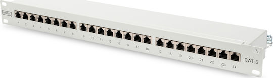 Digitus Patch Panel Shielded για Rack 1U 19" 24 Θυρών cat6 Γκρι DN-91624S - Image 2