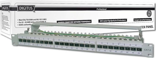 Digitus Patch Panel Shielded για Rack 1U 19" 24 Θυρών cat6a Γκρι DN-91624S-EA - Image 4