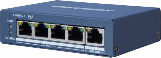 Hikvision DS-3E0505P-E/M Unmanaged L2 PoE+ Switch με 4 Θύρες Ethernet - Image 2