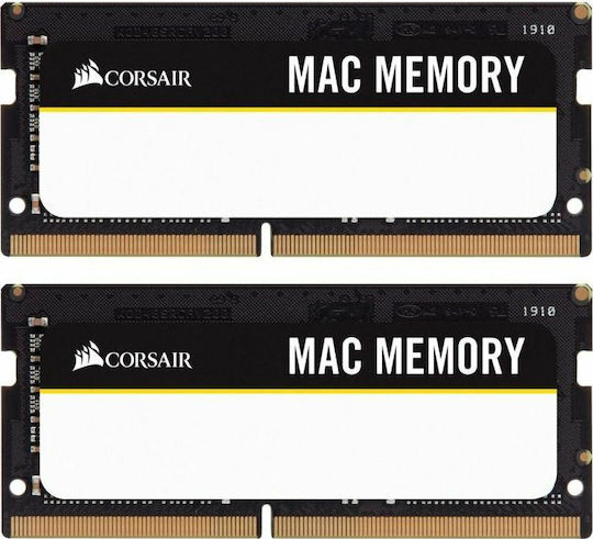 Corsair Mac Memory DDR4 32GB RAM με 2x16GB Modules και Ταχύτητα 2666 για Laptop CMSA32GX4M2A2666C18 - Image 2