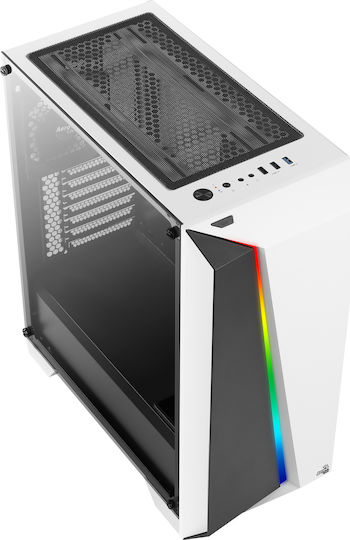 Aerocool Cylon Pro Tempered Glass Gaming Midi Tower Κουτί Υπολογιστή με Πλαϊνό Παράθυρο και RGB Φωτισμό Λευκό - Image 4