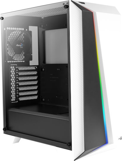 Aerocool Cylon Pro Tempered Glass Gaming Midi Tower Κουτί Υπολογιστή με Πλαϊνό Παράθυρο και RGB Φωτισμό Λευκό - Image 2