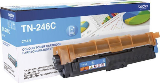 Brother TN-246C Γνήσιο Toner Laser Εκτυπωτή Κυανό 2200 Σελίδων (TN-246C)