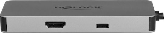 DeLock USB-C Docking Station με HDMI 4K PD Ασημί (87743) - Image 3