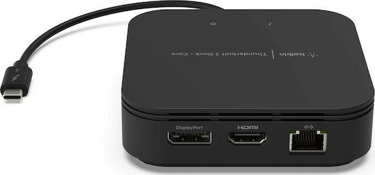 Belkin Thunderbolt 3 Dock Core Thunderbolt 3 Docking Station με HDMI/DisplayPort 4K PD Ethernet και συνδεση 2 Οθονών Μαύρο - Image 2