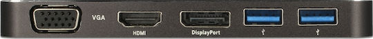 DeLock USB-C Docking Station με HDMI/DisplayPort 4K PD και συνδεση 3 Οθονών Μαύρο (87773) - Image 4