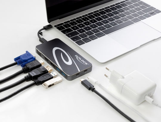DeLock USB-C Docking Station με HDMI/DisplayPort 4K PD και συνδεση 3 Οθονών Μαύρο (87773) - Image 5