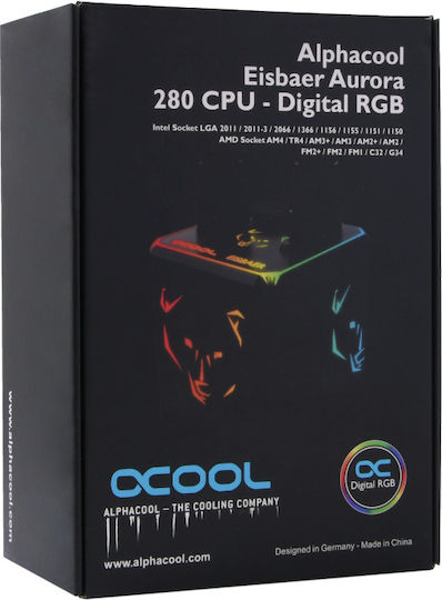 Alphacool Aurora 280 Digital RGB Υδρόψυξη Επεξεργαστή Διπλού Ανεμιστήρα 140mm για Socket AM4/AM5/1200/115x - Image 9