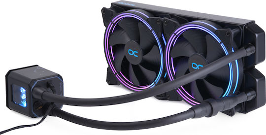 Alphacool Aurora 280 Digital RGB Υδρόψυξη Επεξεργαστή Διπλού Ανεμιστήρα 140mm για Socket AM4/AM5/1200/115x - Image 2