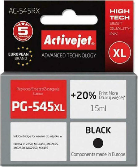 Active Jet Συμβατό Μελάνι Εκτυπωτή InkJet Canon PG-545 XL 18ml Μαύρο 1τμχ AC-545RX