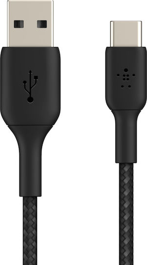 Belkin Braided USB 2.0 Cable USB-C male - USB-A 15W Μαύρο 1m (CAB002bt1MBK) - Image 4