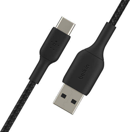 Belkin Braided USB 2.0 Cable USB-C male - USB-A 15W Μαύρο 1m (CAB002bt1MBK) - Image 3