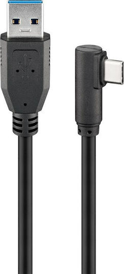 Goobay Angle (90°) / Regular USB 3.0 Cable USB-C male - USB-A 15W Μαύρο 1.5m 66502 - Image 2