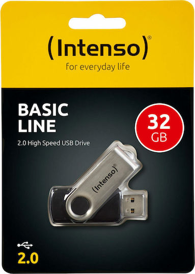 Intenso Basic Line 32GB USB 2.0 Stick Ασημί - Image 3
