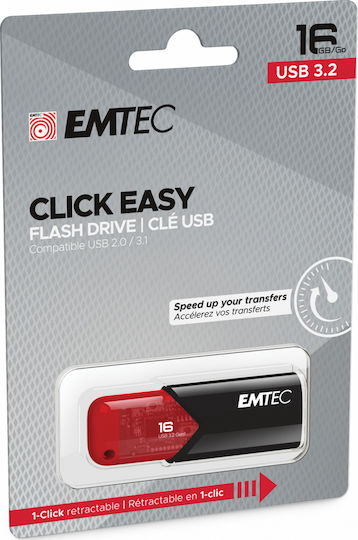 Emtec Click Easy 16GB USB 3.2 Stick Κόκκινο - Image 2