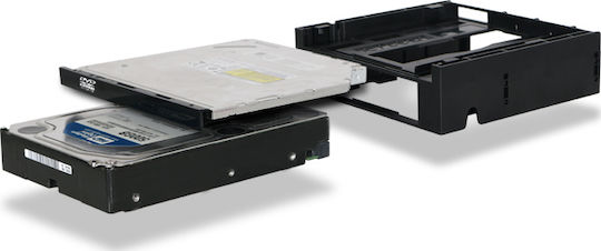 Icy Dock Flex-Fit Duo 5.25 Inch External Bay to 3.5 Inch HDD/Device Bay And Ultra Slim ODD Bay Mounting Kit Bracket Μαύρο MB343SPO - Image 2