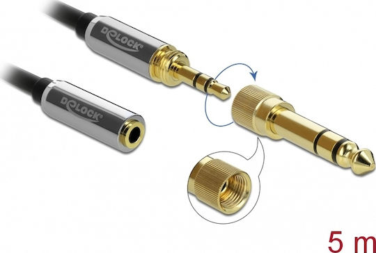 DeLock Cable 3.5mm male - 3.5mm female Μαύρο 5m (85783) - Image 3