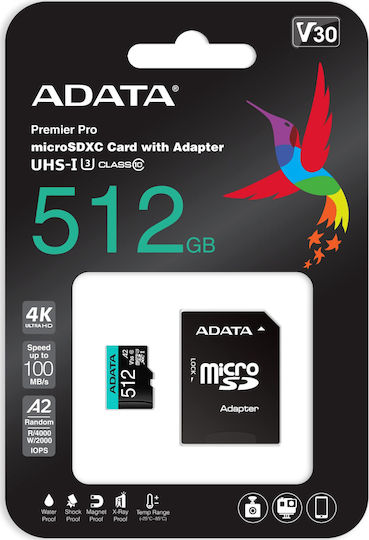 Adata Premier Pro microSDXC 512GB Class 10 U3 V30 A2 UHS-I - Image 3