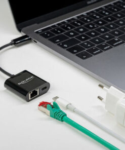 Alternative view of DeLock 66644 USB-C Αντάπτορας Δικτύου για Ενσύρματη σύνδεση Gigabit Ethernet