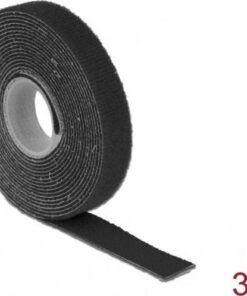 DeLock Hook & Loop Μαύρη Αυτοκόλλητη Ταινία Χριτς Χρατς Μαύρη 3mx13mm 18710