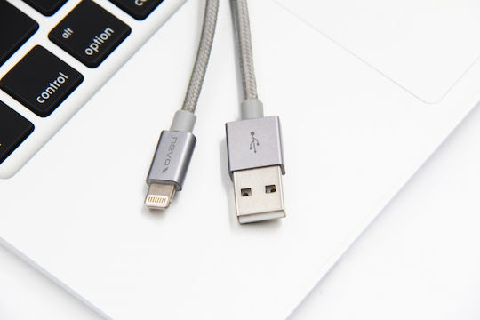 Nevox Braided USB to Lightning Cable Ασημί 1m (1528) - Image 3