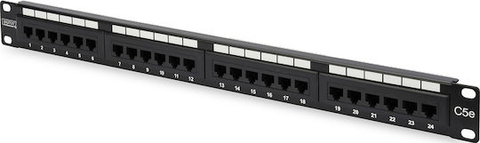 Digitus Patch Panel Unshielded για Rack 1U 19" 24 Θυρών cat5e Μαύρο DN-91524U - Image 2