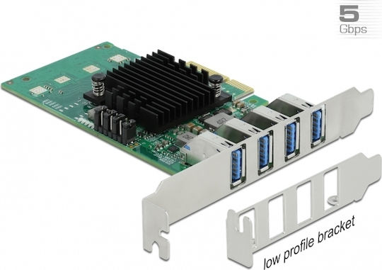 DeLock Κάρτα PCIe σε 4 θύρες USB 3.0 (89048) - Image 2