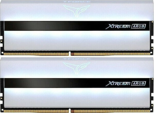 TeamGroup T-Force Xtreem ARGB White DDR4 16GB RAM με 2x8GB Modules και Ταχύτητα 3600 για Desktop TF13D416G3600HC18JDC01 - Image 2