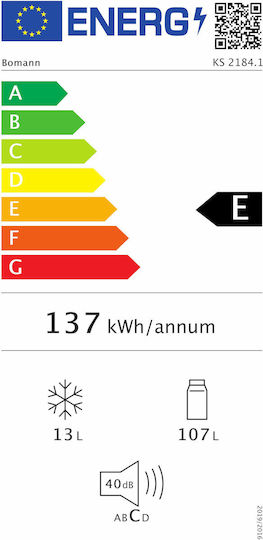 Bomann Mini Bar 120lt Υ84.5xΠ56xΒ57.5εκ. Λευκό KS 2184 - Image 4