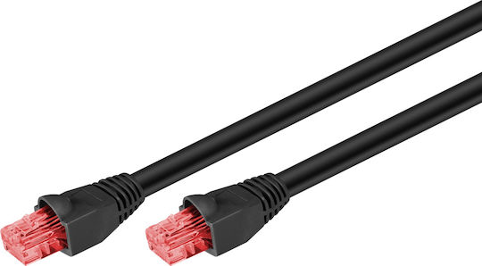 Goobay U/UTP Cat.6 Καλώδιο Δικτύου Ethernet 10m Μαύρο 1τμχ 55432