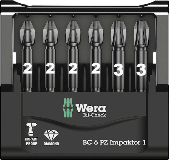Wera Σετ 6 Μύτες Κατσαβιδιού Αστέρι Bit Check 6 PZ Impaktor 1 05057692001 - Image 2