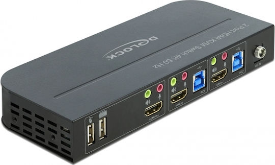 DeLock KVM Switch 4K 60 Hz with USB 3.0 and Audio για σύνδεση δύο υπολογιστών - Image 2