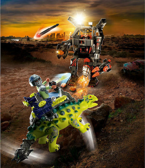 Playmobil Dino Rise Αγκυλόσαυρος με Μαχητή εναντίον Ρομπότ για 5-10 ετών 70626 - Image 2