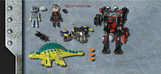 Playmobil Dino Rise Αγκυλόσαυρος με Μαχητή εναντίον Ρομπότ για 5-10 ετών 70626 - Image 10