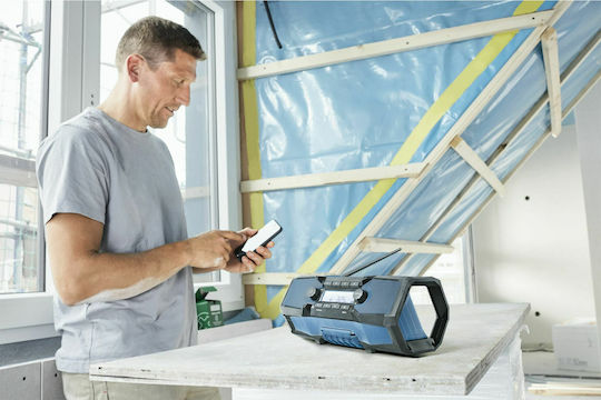 Bosch GPB 18V-2 C Επιτραπέζιο Ραδιόφωνο Επαναφορτιζόμενο με Bluetooth και USB Μπλε - Image 4