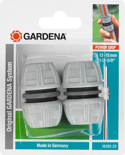 Gardena 18280-20 Σύνδεσμος Σωλήνων Ποτίσματος για Λάστιχο 1/2" & 5/8" Γκρι