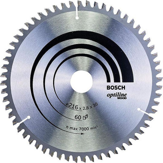 Bosch Optiline Wood Δίσκος Κοπής Ξύλου 216mm 2608640642