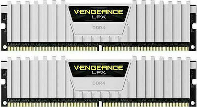 Corsair Vengeance LPX White DDR4 32GB RAM με 2x16GB Modules και Ταχύτητα 3200 για Desktop CMK32GX4M2E3200C16W