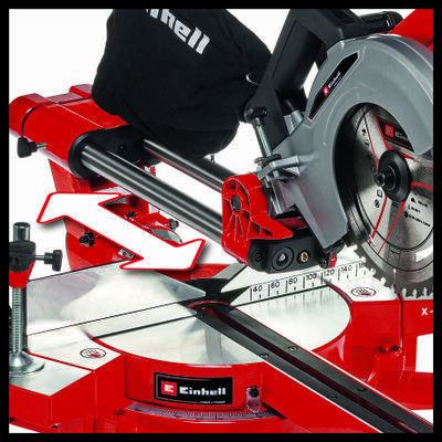 Einhell TE-SM 36/210 Li - Solo Φαλτσοπρίονο Μπαταρίας Συρόμενο με Δίσκο Κοπής Διαμέτρου 210mm, Οδηγό Laser & Ταχύτητα Κοπής 3800rpm (χωρίς Μπαταρία και Φορτιστή) - Image 9
