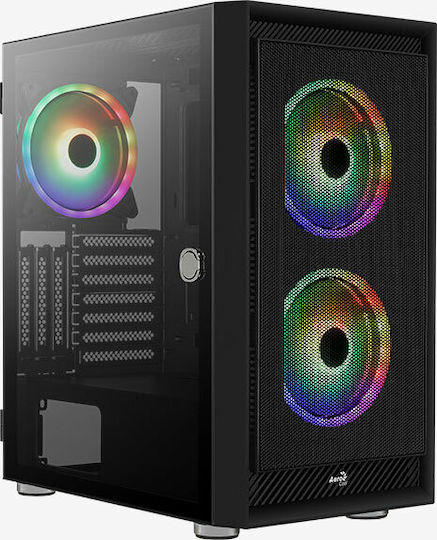 Aerocool Graphite ARGB Gaming Midi Tower Κουτί Υπολογιστή με Πλαϊνό Παράθυρο Μαύρο - Image 2